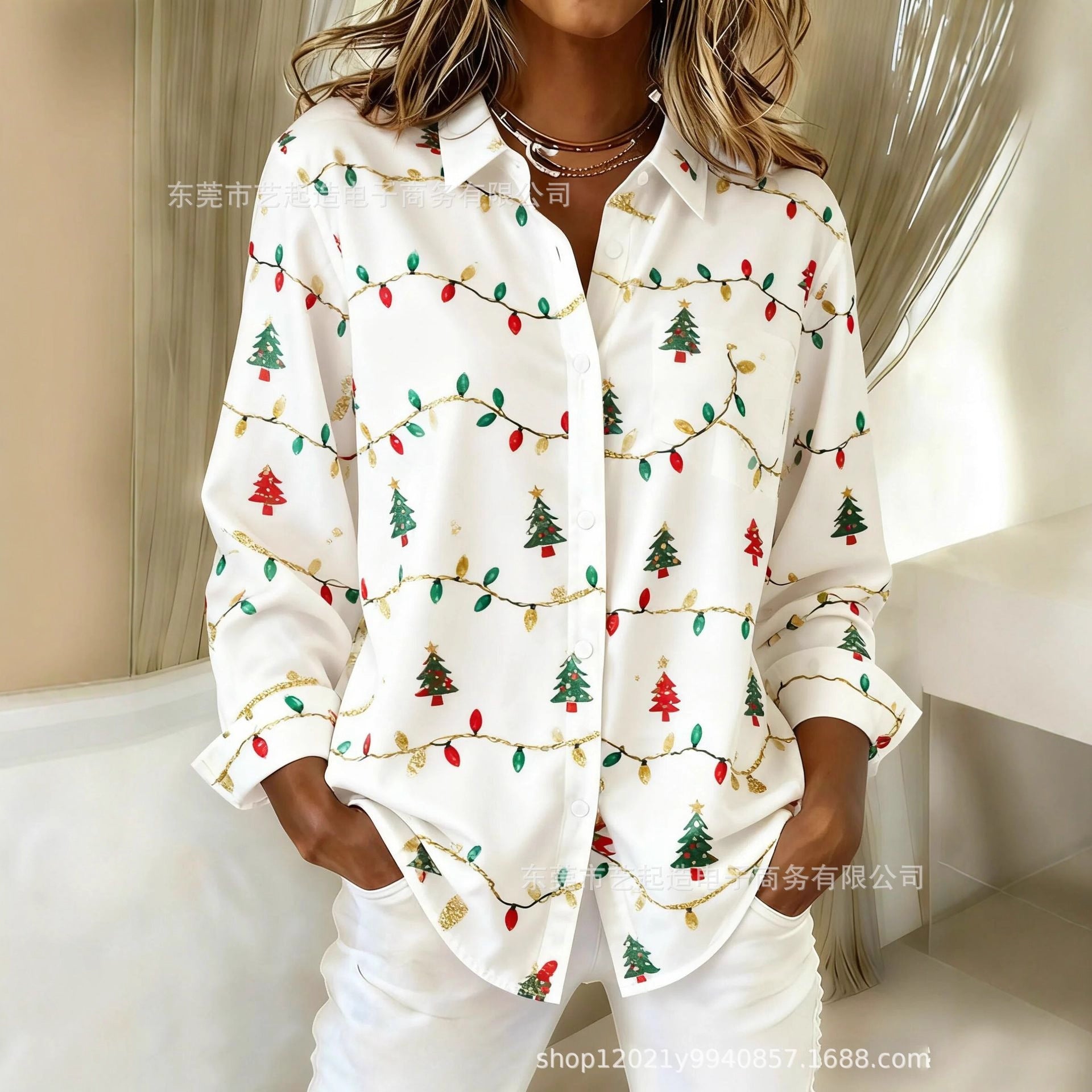 Retro Striped Lapel Shirt