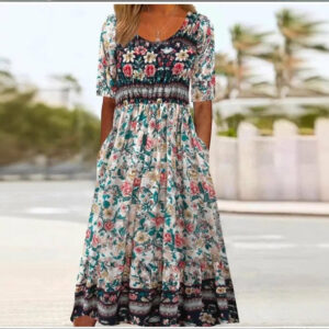 Patchwork Pocket Relaxed Dress