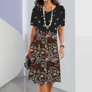 Abstract Print Relaxed Shift Dress