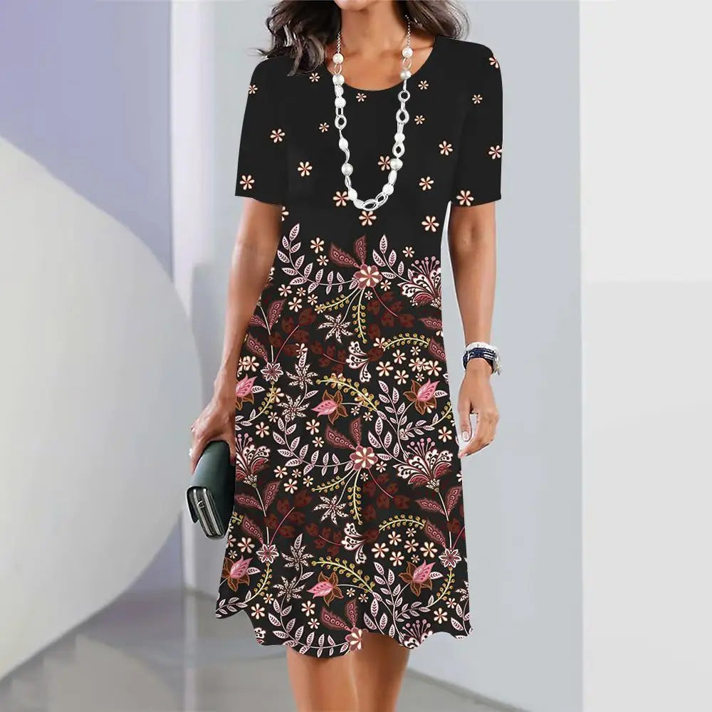 Abstract Print Relaxed Shift Dress
