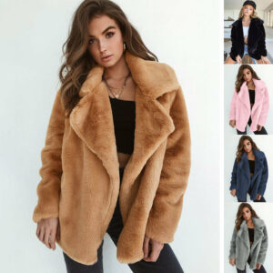 Plush Lapel Wool-Blend Coat