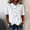 Asymmetric Solid Button Shirt