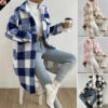 Plaid Longline Lapel Coat