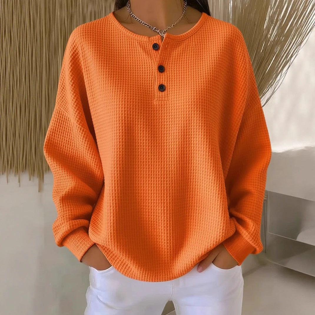 Relaxed Waffle-Knit Pullover