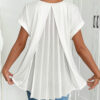 Pleated-Back V-Neck Top
