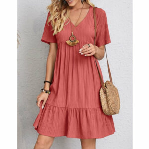 Breezy Short-Sleeve Waist Dress