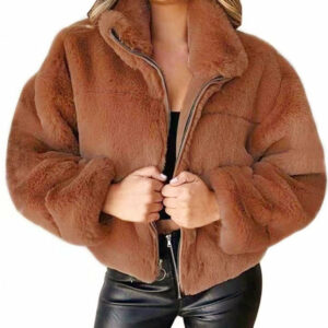 Plush Zip-Up Faux-Fur Jacket